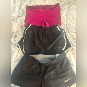 Nike women Dri-FIT Black and Pink Shorts bundle